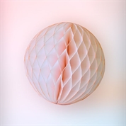 Decorado bola nido de abeja marfil 20cm