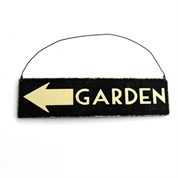 Cartel flecha jardín madera