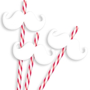 Pajitas bigote rayas rojas (12)