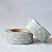 Washi tape gris puntos