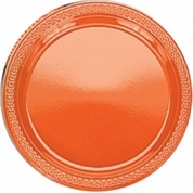 Platos naranja plásticos grandes (10)