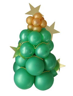 como hacer un arbol Navidad con globos