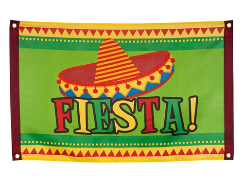 una bandera de tela para decorar una fiesta mexicana