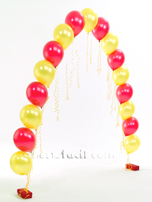 arco de globos de perlas con rizos