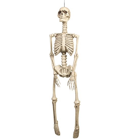 una figura esqueleto para decorar la fiesta pirata