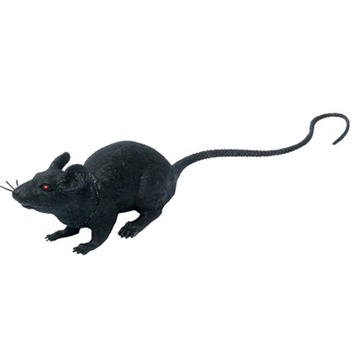 rata negra de plástico