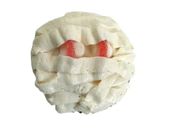 cupcake momia para fiestas Halloween